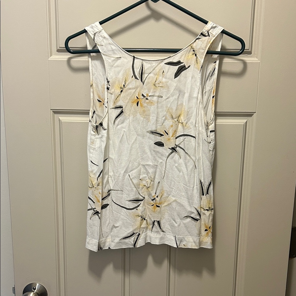 Dynamite Floral Tank Top - White and Yellow